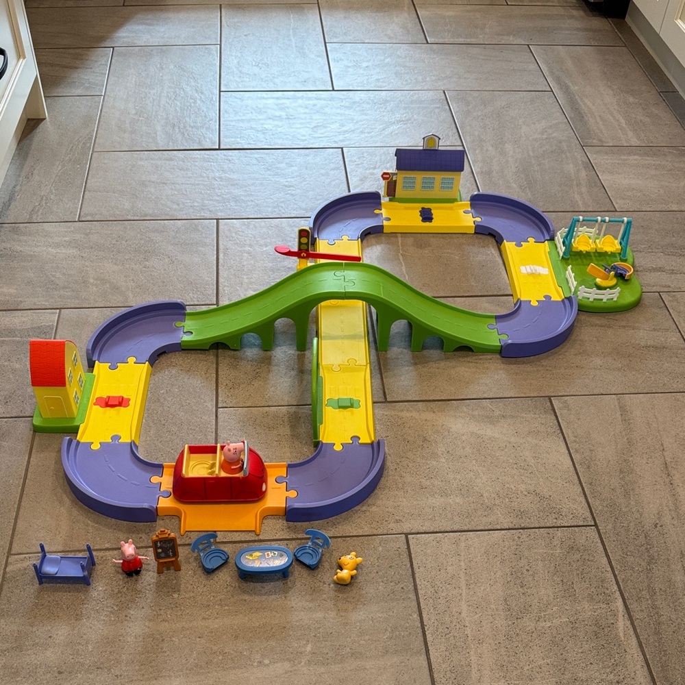 Peppa Pig All Around Peppa’s Town Playset With Car Track